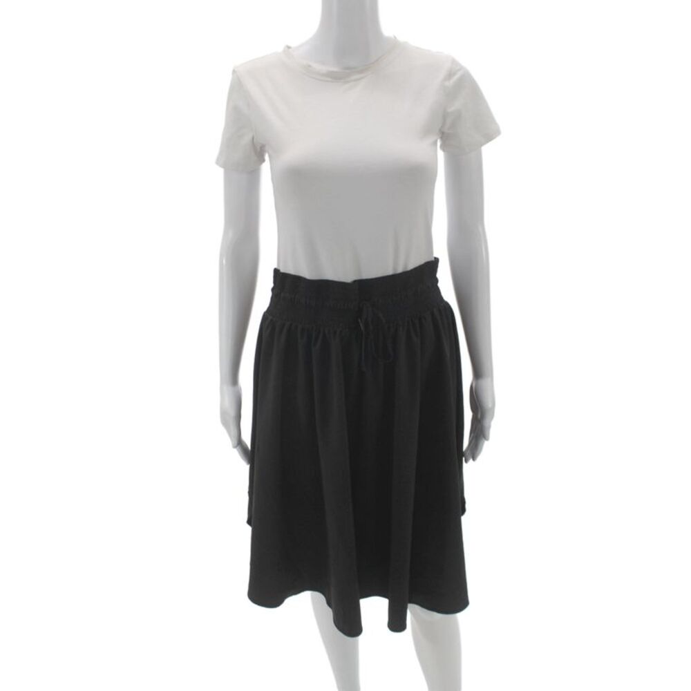 Lululemon Womens Athletic Black Midi Skirt Drawstring Athleisure Size 12